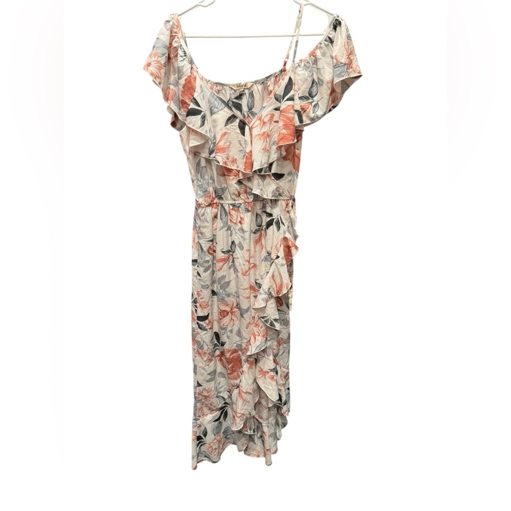 Blush Floral Dress in Pink and Cream MEDIUM Pit to pit 17in length 55in
